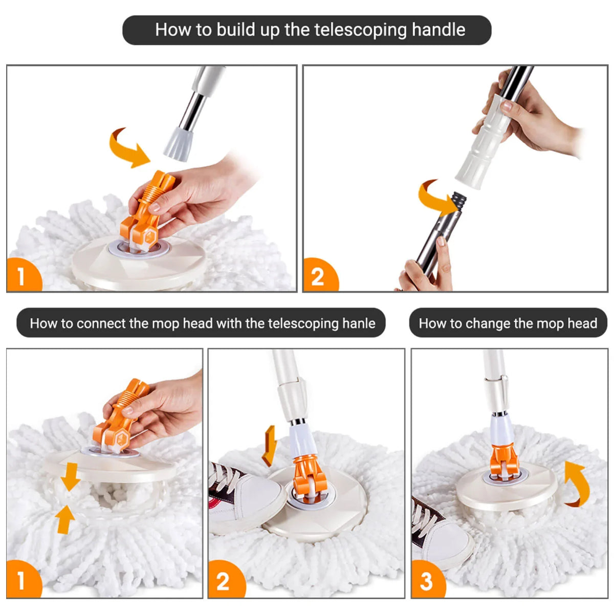 Livnestro SpinEase Microfiber Mop & Bucket Set