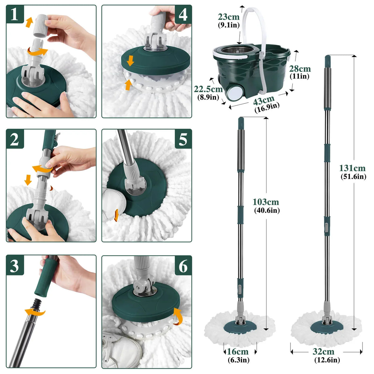 Livnestro SpinEase Wringer Mop & Bucket Set