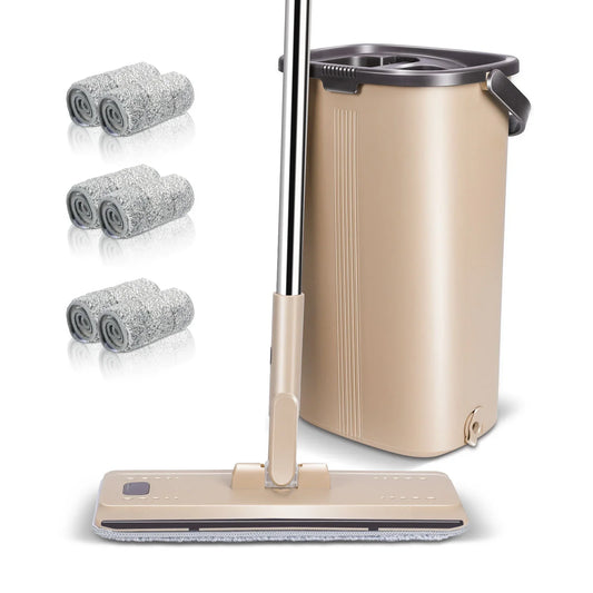 Livnestro FlatClean Self-Cleaning Mop & Bucket Set with 6 Pads