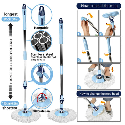 Livnestro SpinEase Foot-Pedal Mop & Bucket Set