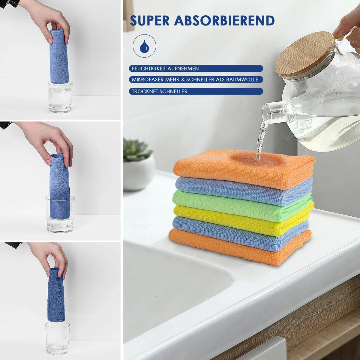 Livnestro SoftClean Microfiber Dust Cloths - 48 Pieces