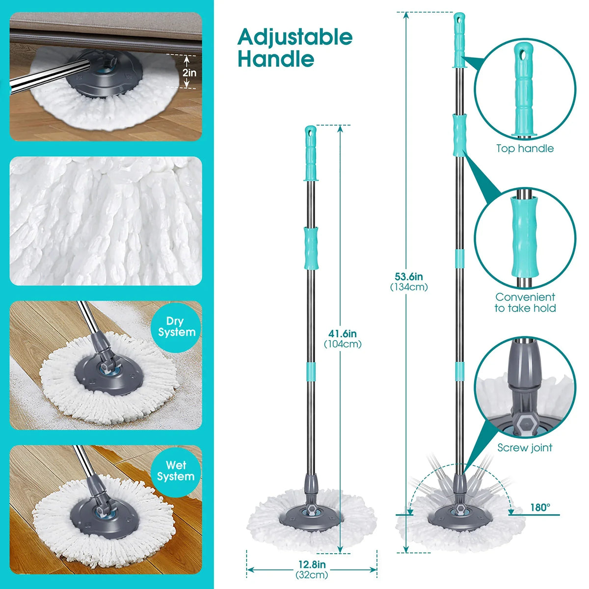 Livnestro SpinEase Mop & Bucket Set with 6 Pads