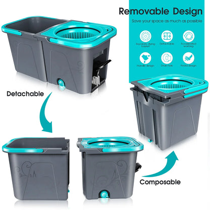 Livnestro SpinEase Mop & Bucket Set with 6 Pads