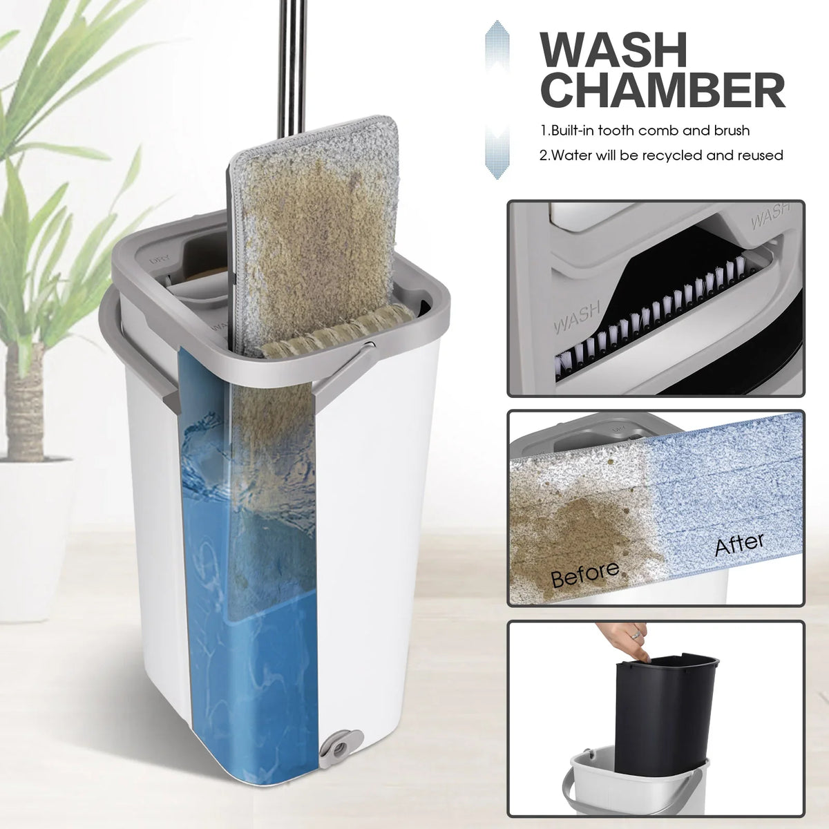 Livnestro FlatClean Wringer Mop & Bucket Set