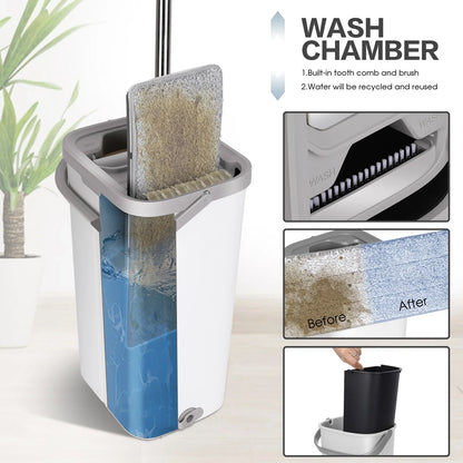 Livnestro FlatClean Wringer Mop & Bucket Set