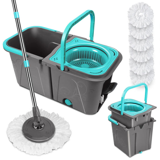Livnestro SpinEase Mop & Bucket Set with 6 Pads