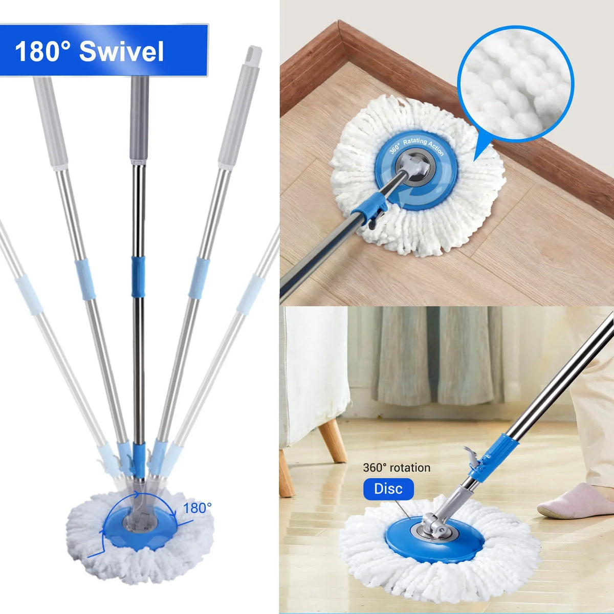 Livnestro SpinEase Mop & Bucket Set with 5 Refill Pads