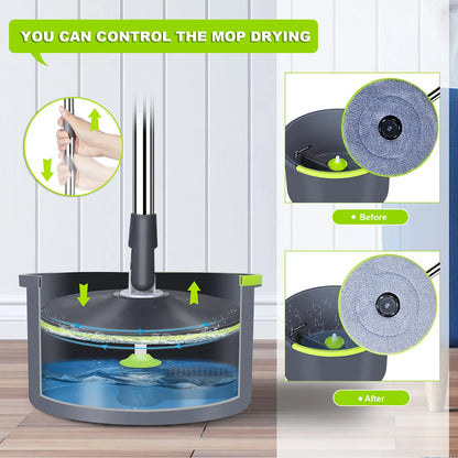 Livnestro FlatSpin Mop & Bucket Set with 6 Refills