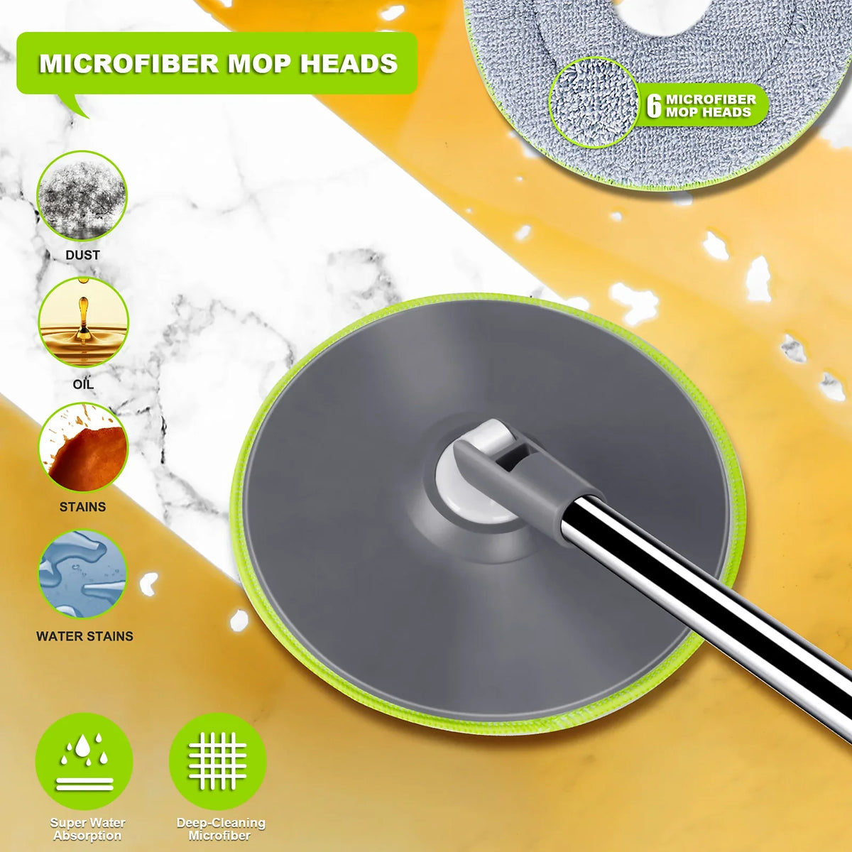 Livnestro FlatSpin Mop & Bucket Set with 6 Refills