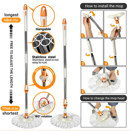 Livnestro SpinEase Foot-Pedal Mop & Bucket Set