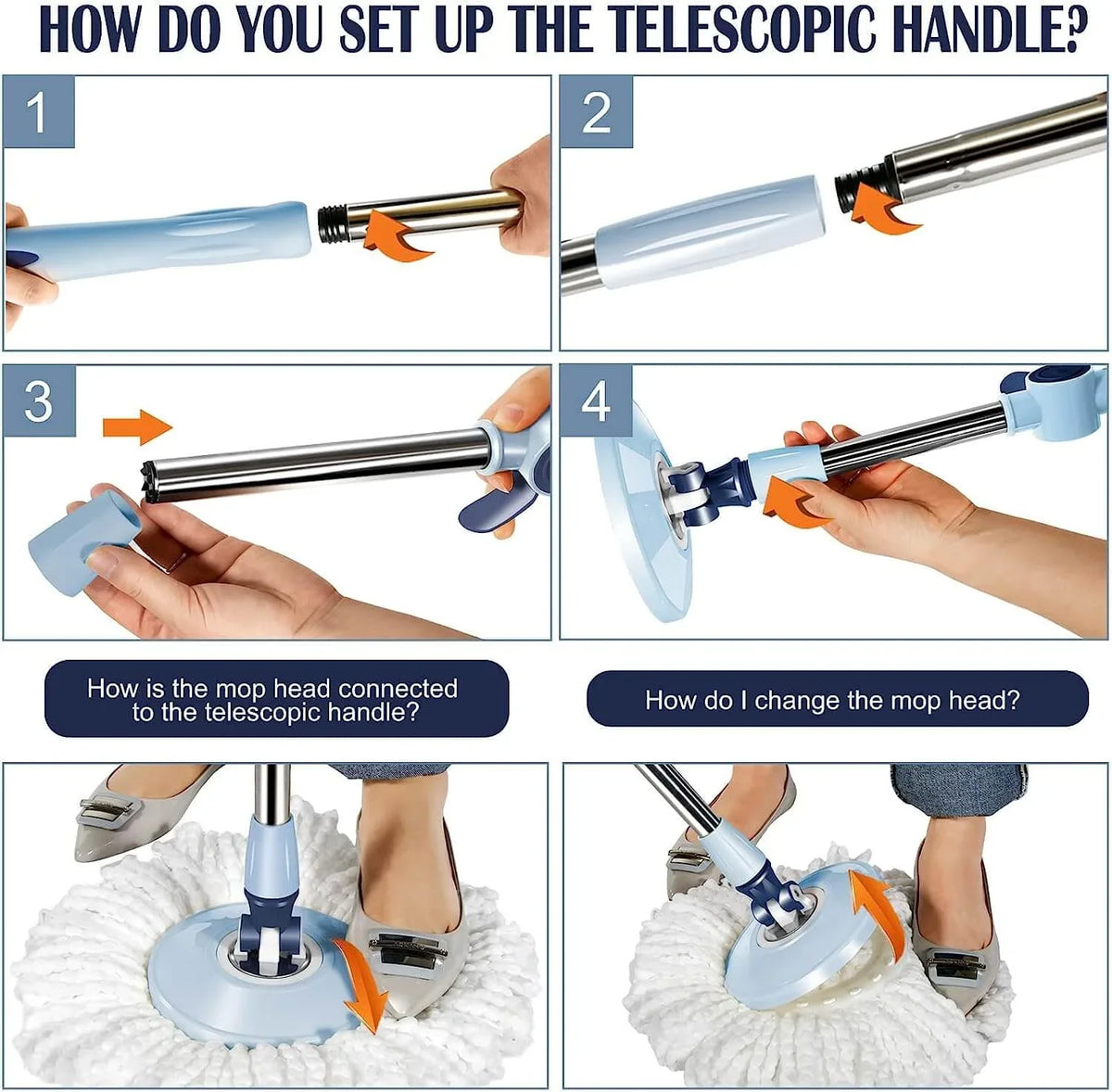 Livnestro SpinEase Easy-Wring Mop Refill - 3 Pack