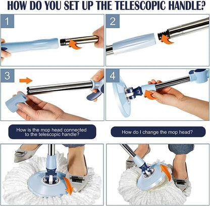 Livnestro SpinEase Easy-Wring Mop Refill - 3 Pack