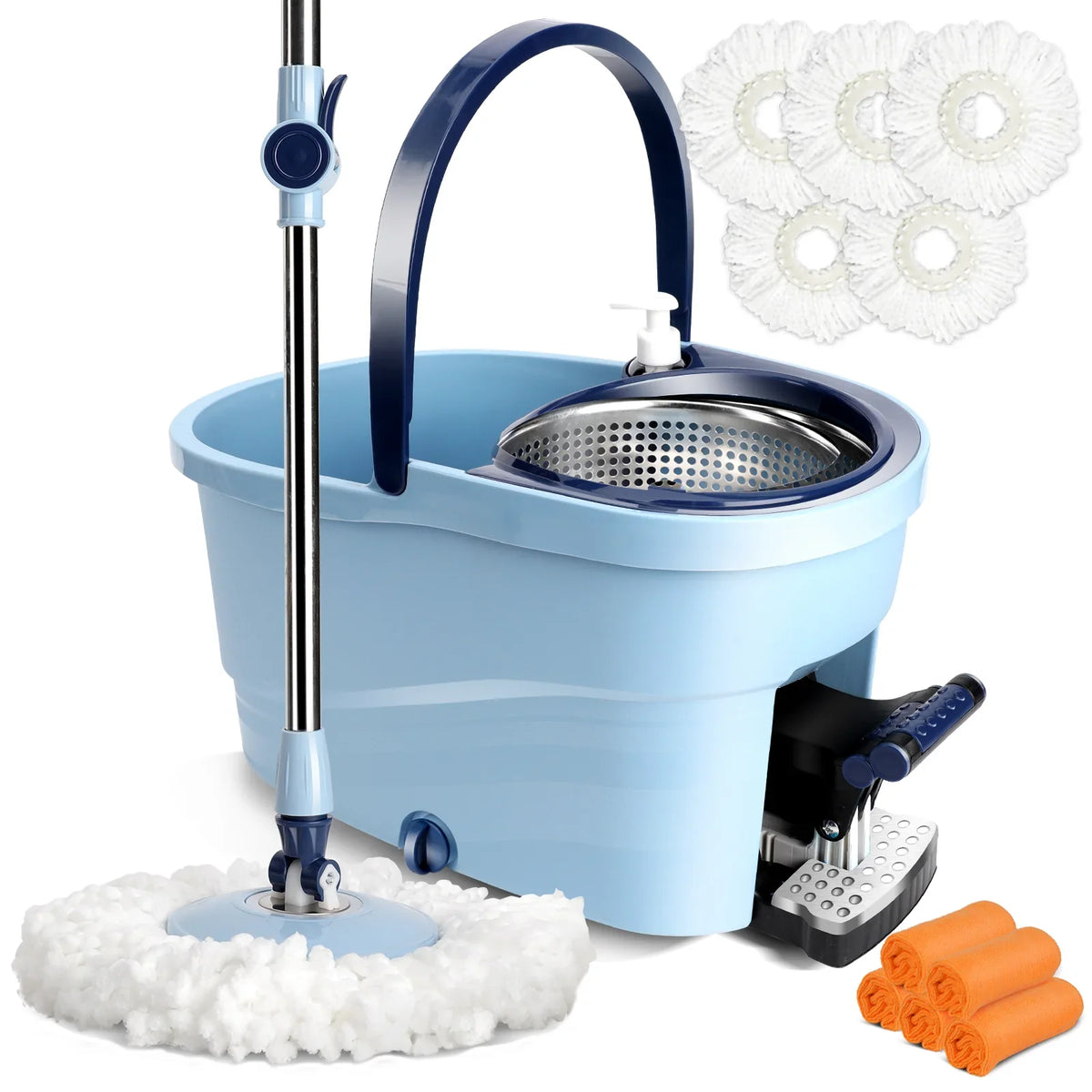 Livnestro SpinEase Foot-Pedal Mop & Bucket Set