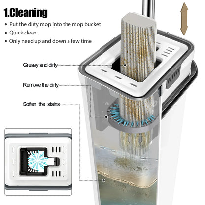 Livnestro SpongeClean Mop & Bucket Set with 3 Refills