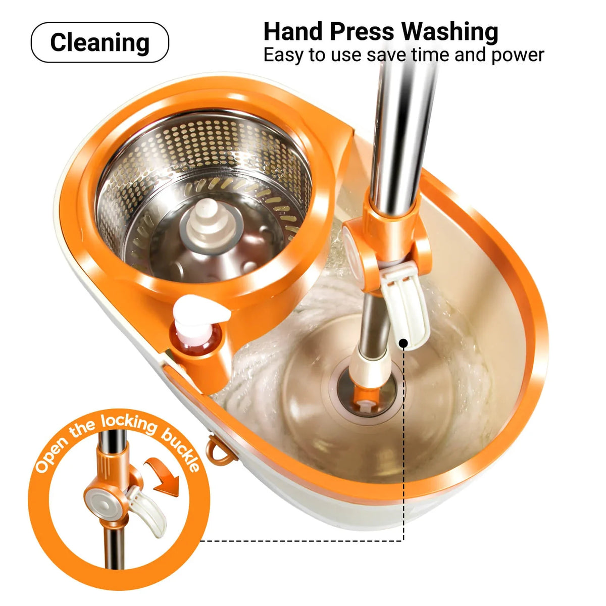 Livnestro SpinEase Foot-Pedal Mop & Bucket Set