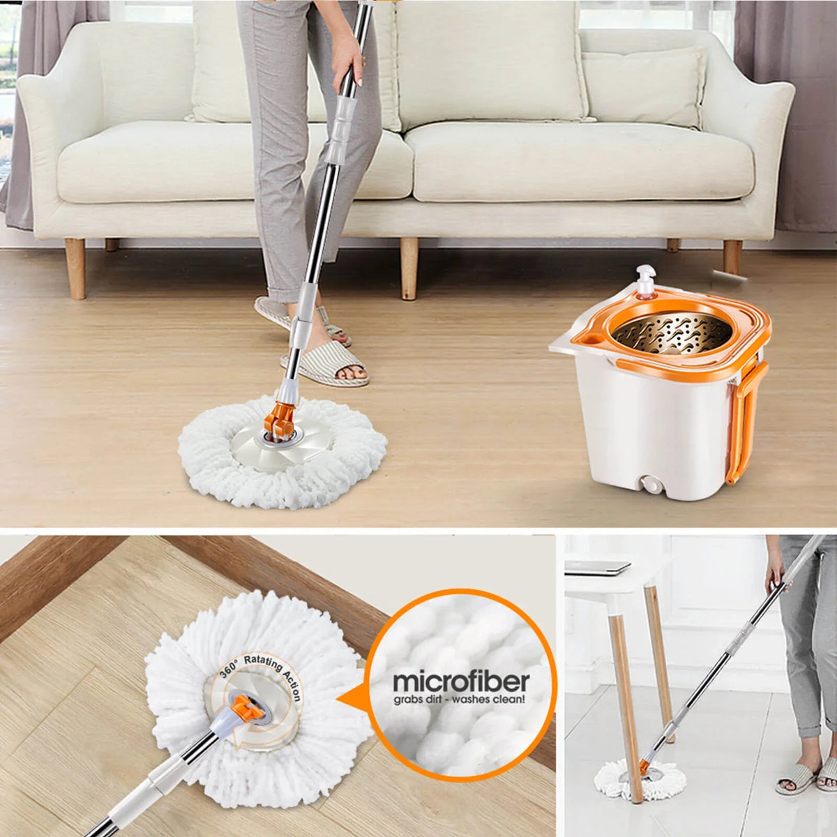 Livnestro SpinEase Microfiber Mop & Bucket Set