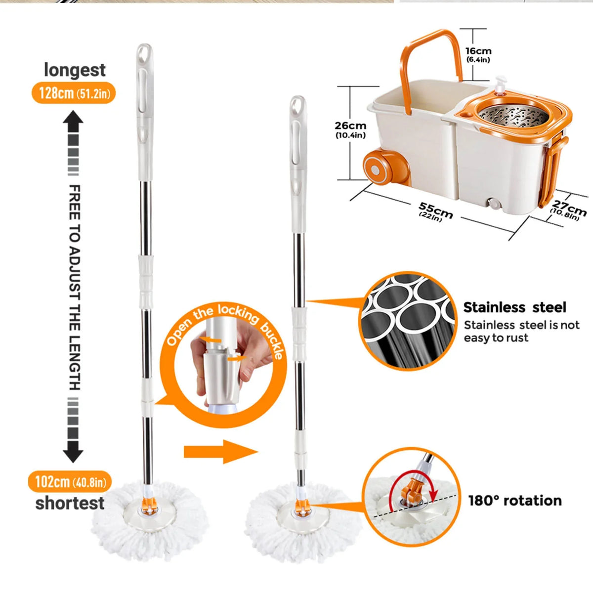 Livnestro SpinEase Microfiber Mop & Bucket Set