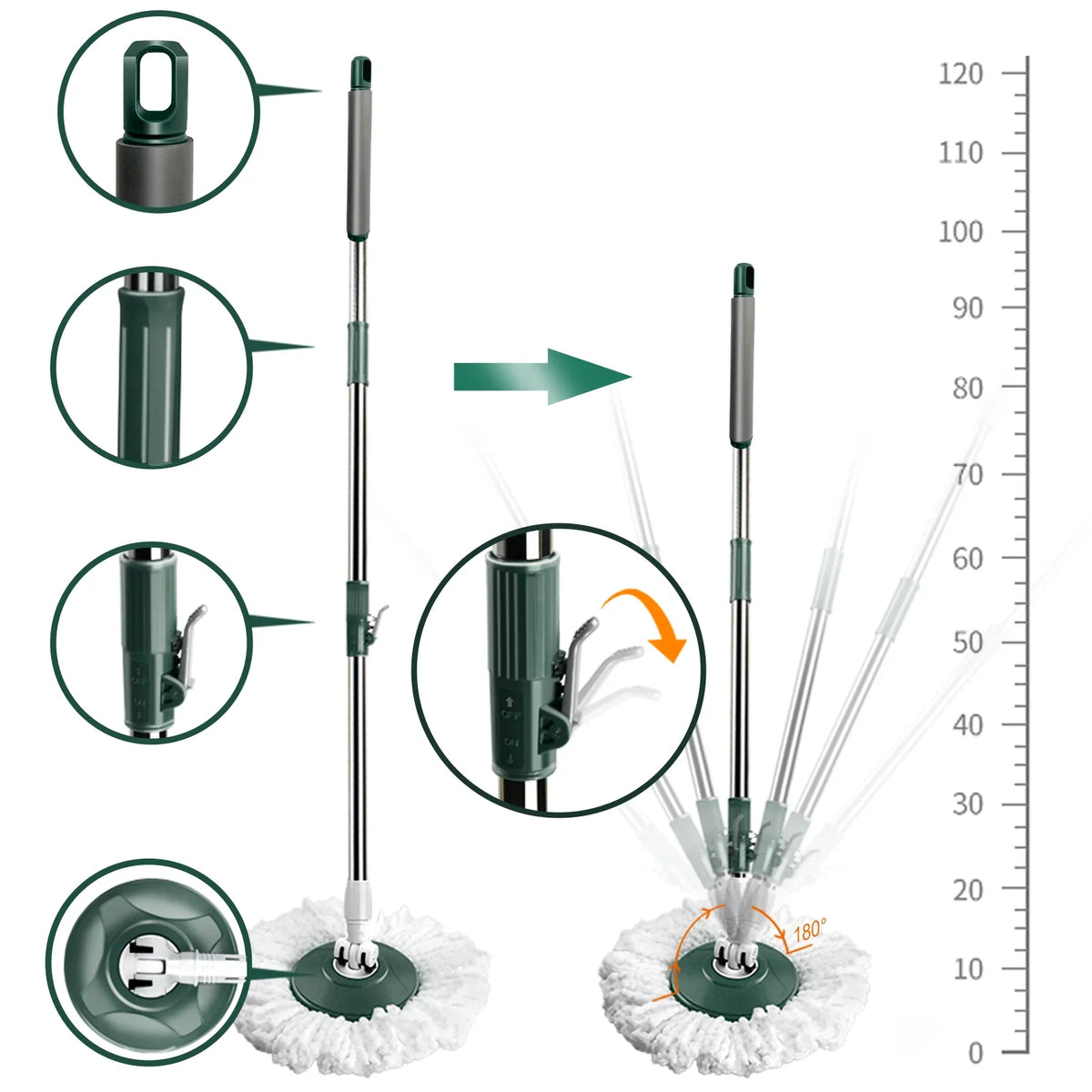 Livnestro CleanReach Mop Pole & Base