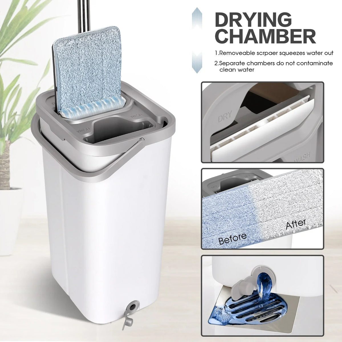 Livnestro FlatClean Wringer Mop & Bucket Set