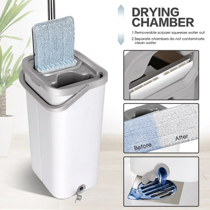 Livnestro FlatClean Wringer Mop & Bucket Set