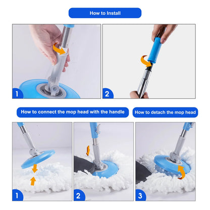 Livnestro SpinEase Mop & Bucket Set with 5 Refill Pads