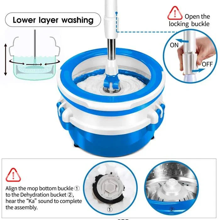 Livnestro SpinEase 2-in-1 Mop & Bucket Set with 3 Refills