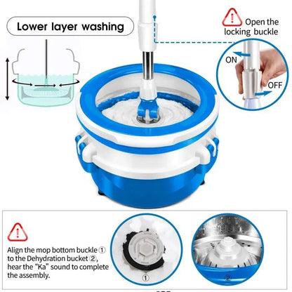 Livnestro SpinEase 2-in-1 Mop & Bucket Set with 3 Refills