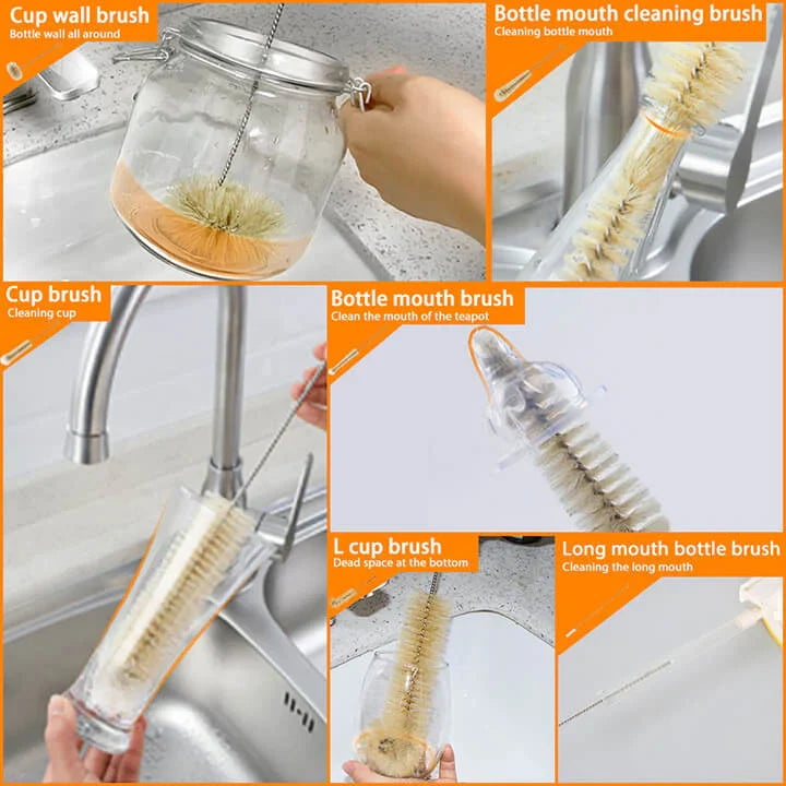 Livnestro DetailClean 9-Piece Bottle Brush Set