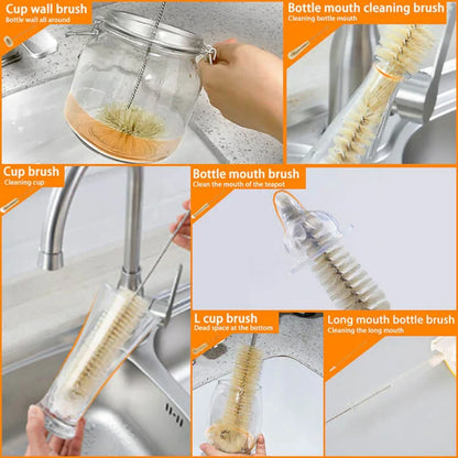 Livnestro DetailClean 9-Piece Bottle Brush Set