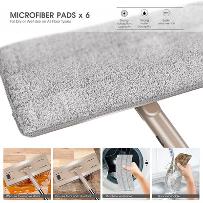 Livnestro FlatClean Self-Cleaning Mop & Bucket Set with 6 Pads