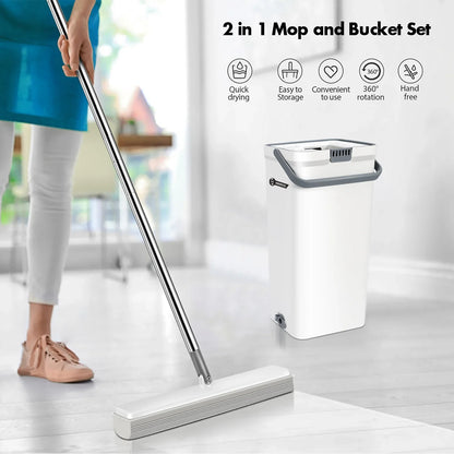 Livnestro SpongeClean Mop & Bucket Set with 3 Refills