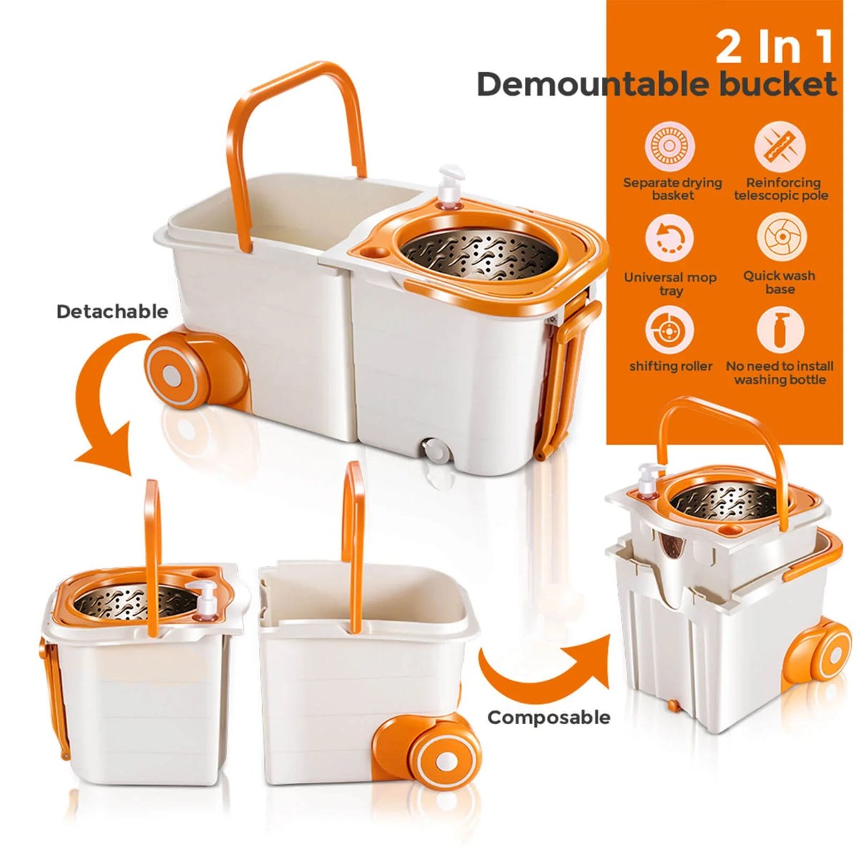 Livnestro SpinEase Microfiber Mop & Bucket Set