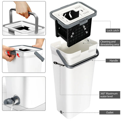 Livnestro SpongeClean Mop & Bucket Set with 3 Refills