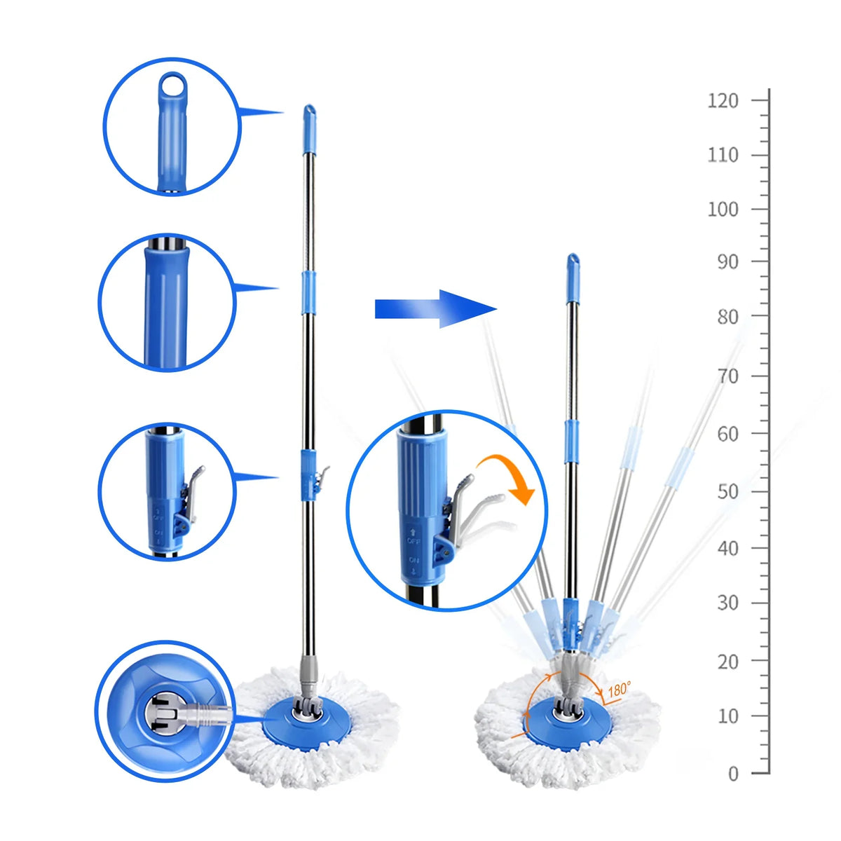 Livnestro CleanReach Mop Pole & Base