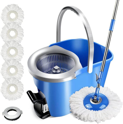 Livnestro SpinEase Mop & Bucket Set with 5 Refill Pads